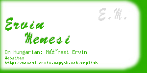 ervin menesi business card